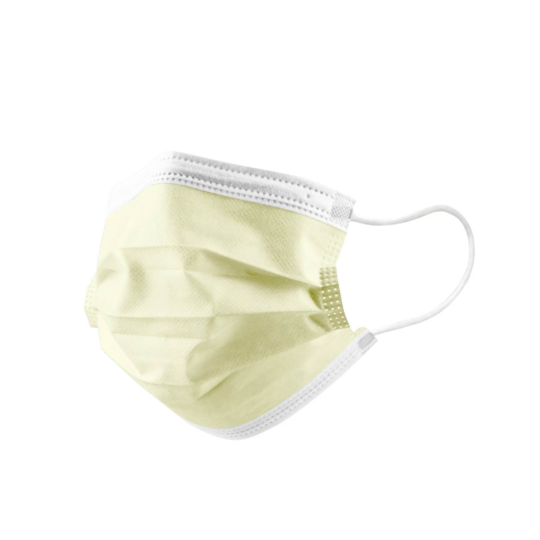 平面成人口罩-淺黃